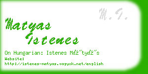 matyas istenes business card